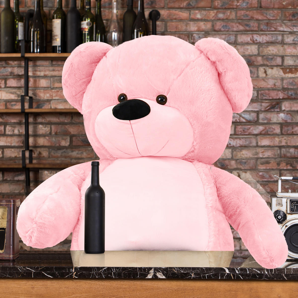 PLÜSCHTIER Riesen Teddy XXL Rosa 183cm - Pink, Textil (60/50cm) - Vercart