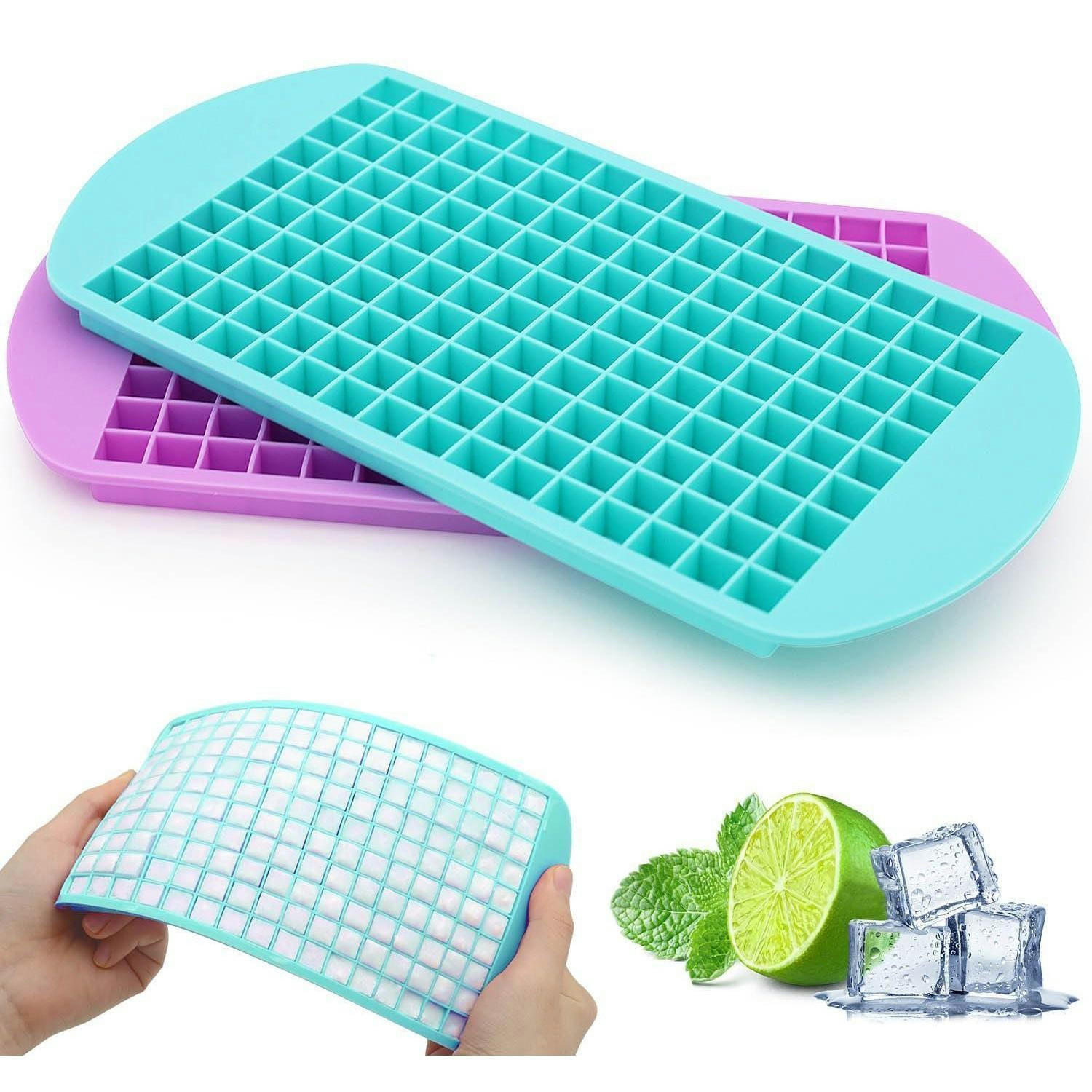 EISWÜRFELFORM 2-teiliges Set Mini-Eiswürfel Silikon Cyan & Lila - Multicolor, Kunststoff (2.5/1.3/5.1cm)