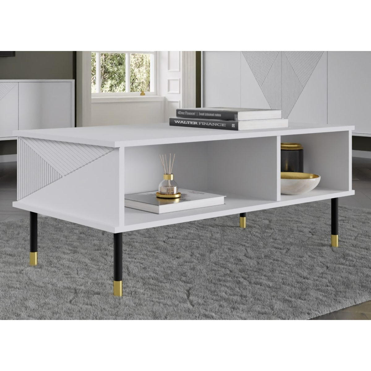 COUCHTISCH Aglaé Weiß - Weiß, Holzwerkstoff (55/110/45cm) - Petits-meubles