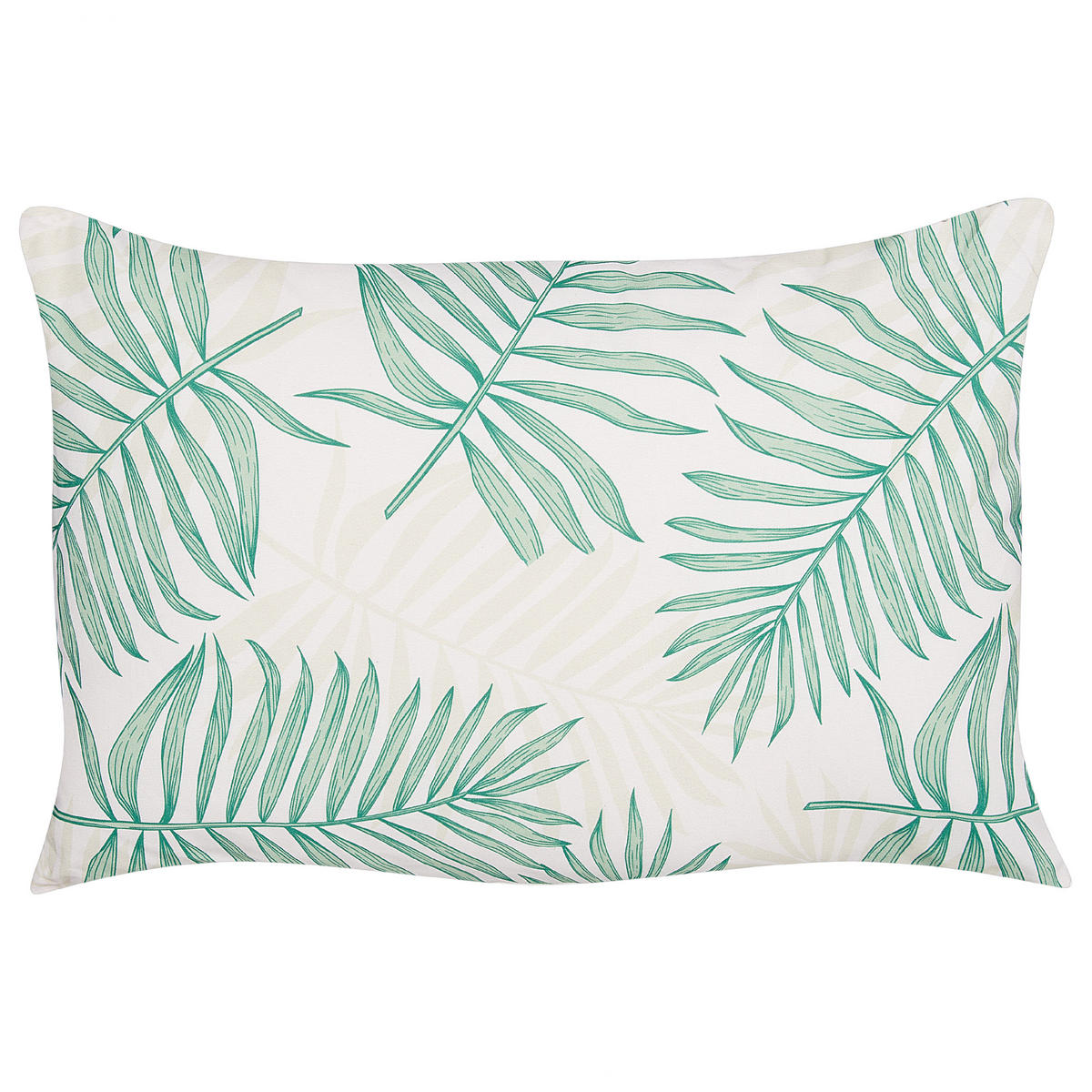 GARTENKISSEN 2er-Set Blattmuster beige/ grün 40/60 cm Poggio - Beige, Textil (40/60cm) - Beliani