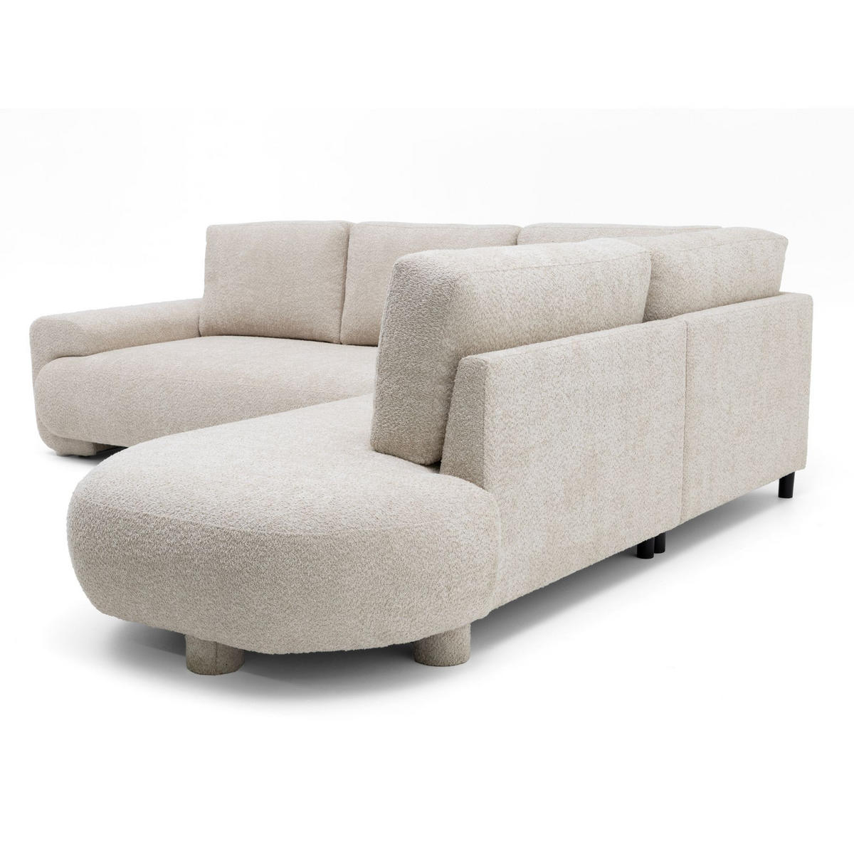 4-SITZER Ecksofa MIRABEL L Rechts 255x285 cm Bouclé Creme - Creme, Holz/Kunststoff (255/285cm) - Muffo