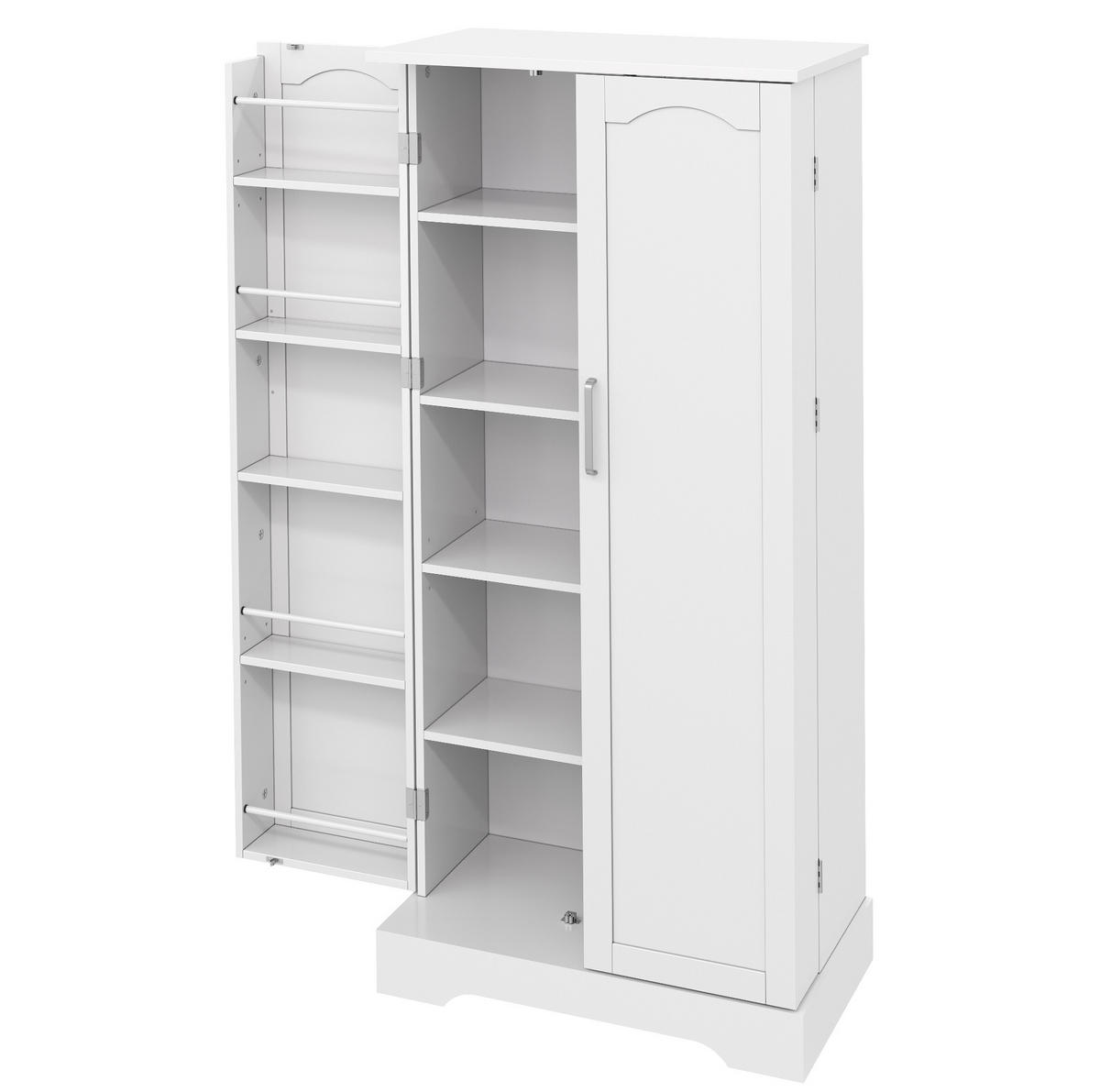 BUFFET 60/35/128 cm aus MDF mit LED-Sensorleuchte Weiß - Weiß, Holzwerkstoff (60/128/35cm) - Modenvie