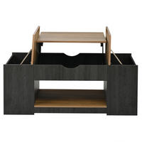 KLUBSKA miza, 109,5/59,7/43 cm, MDF siva/rjava, nastavljiva po višini s prostorom za shranjevanje - siva, leseni material (109.5/59.7/43cm) - BEAOK