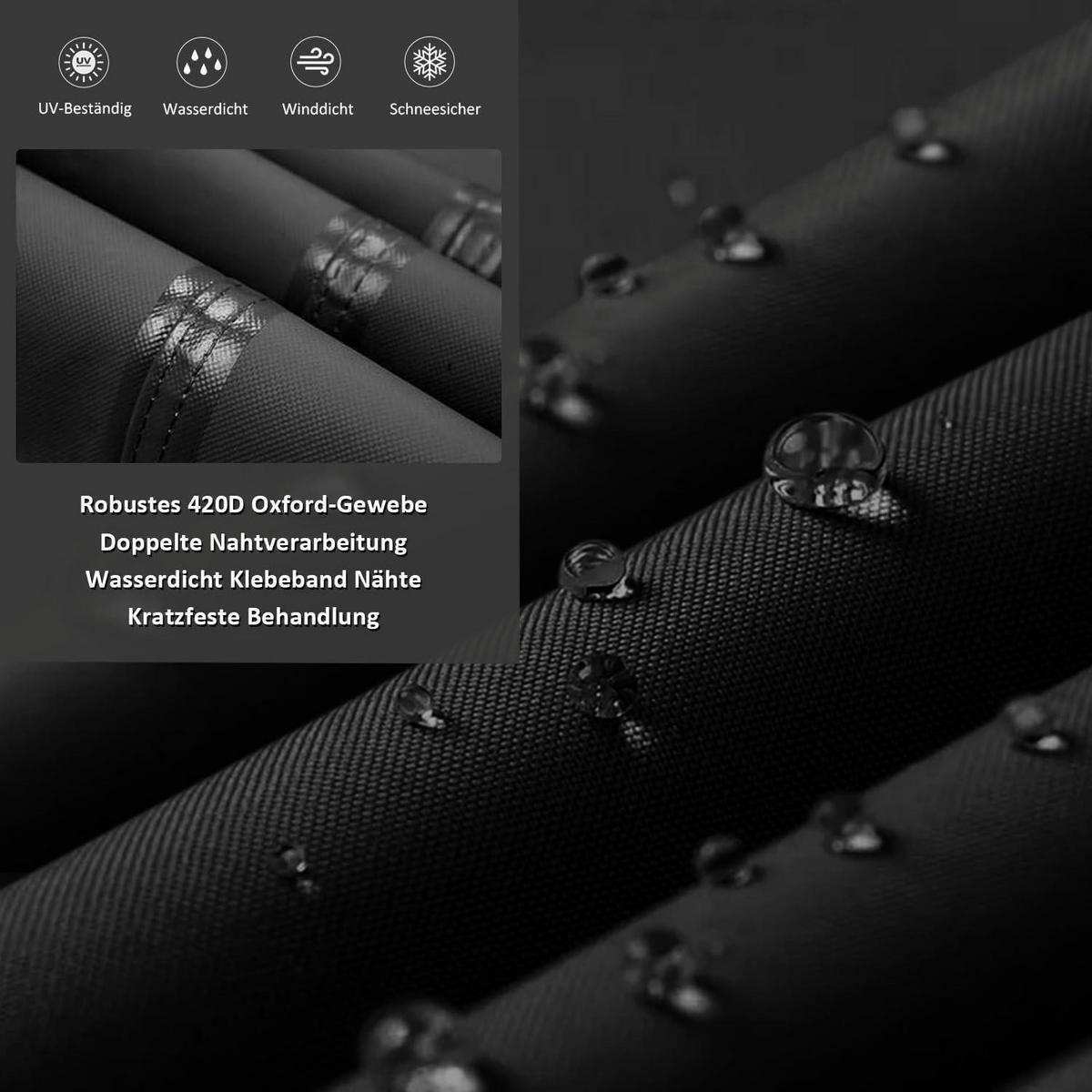 ABDECKUNG für Gartenmöbel 180 x 180 x 74 cm Wasserdicht Robust - Schwarz, Textil (180/74/180cm)