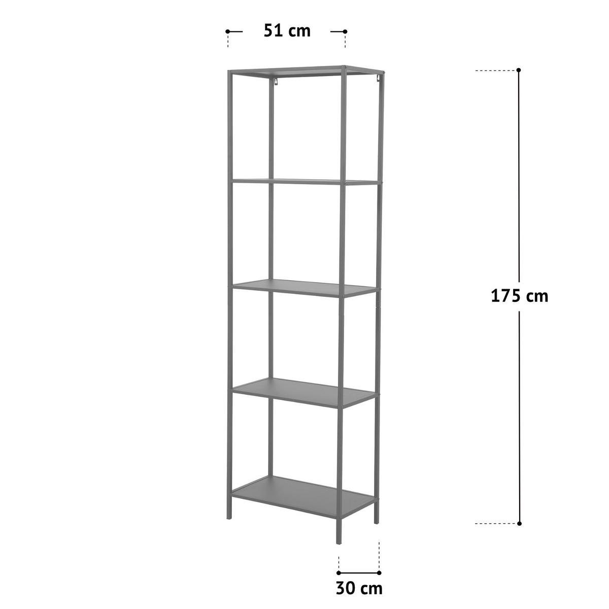 METALLREGAL CARPO Weiß - Weiß, Metall (51/80/30cm) - SVITA