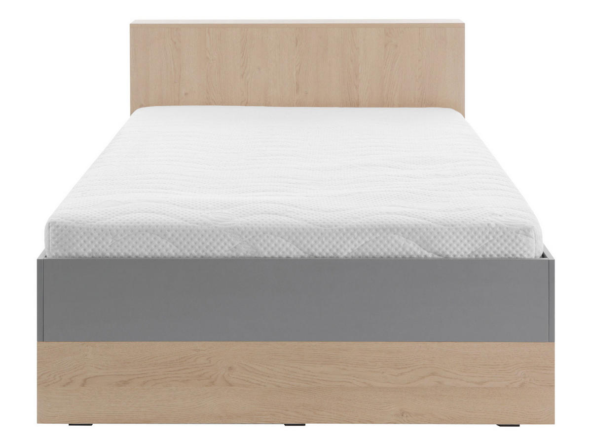 JUGENDBETT Oro OR06 - Naturfarben/Grau, Holzwerkstoff/Kunststoff (120/200cm) - MIRJAN24