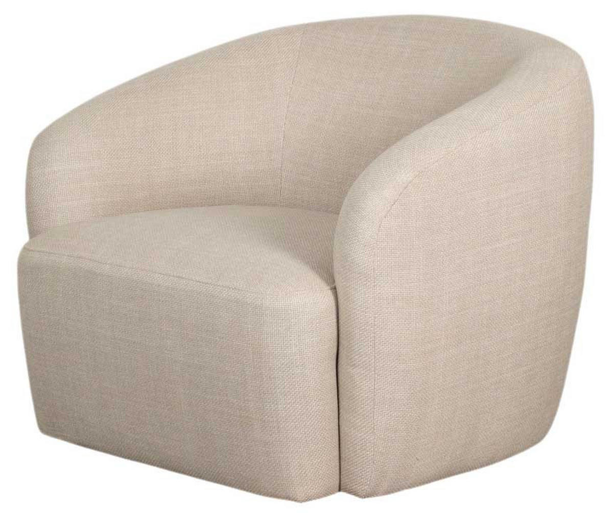 SESSEL Loconia drehbar 89/76/87 cm - Beige/Creme, Textil/Metall (89/78/87cm) - Mr. Deko