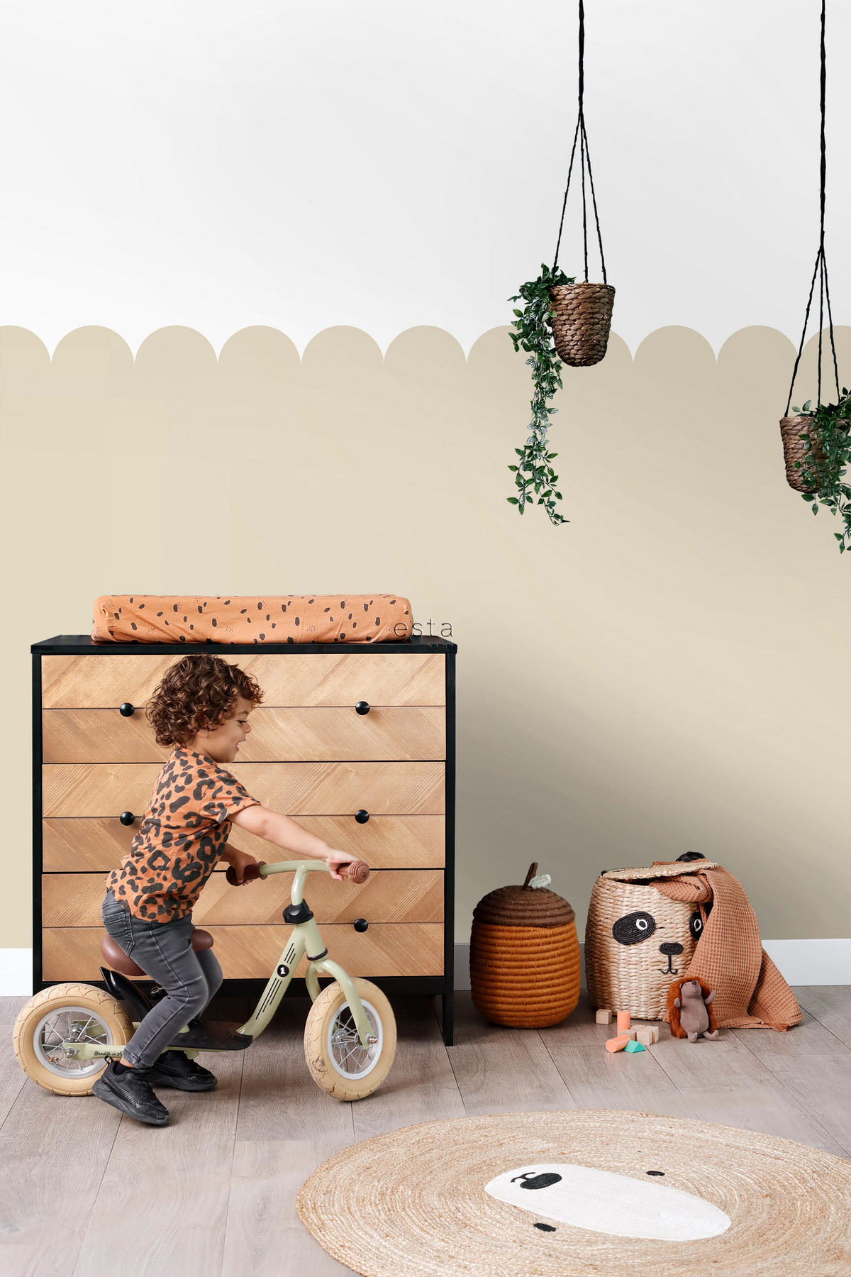 FOTOTAPETE halbhohe Wandverkleidung 100 x 279 cm - Beige, Papier (100/279cm) - ESTAhome
