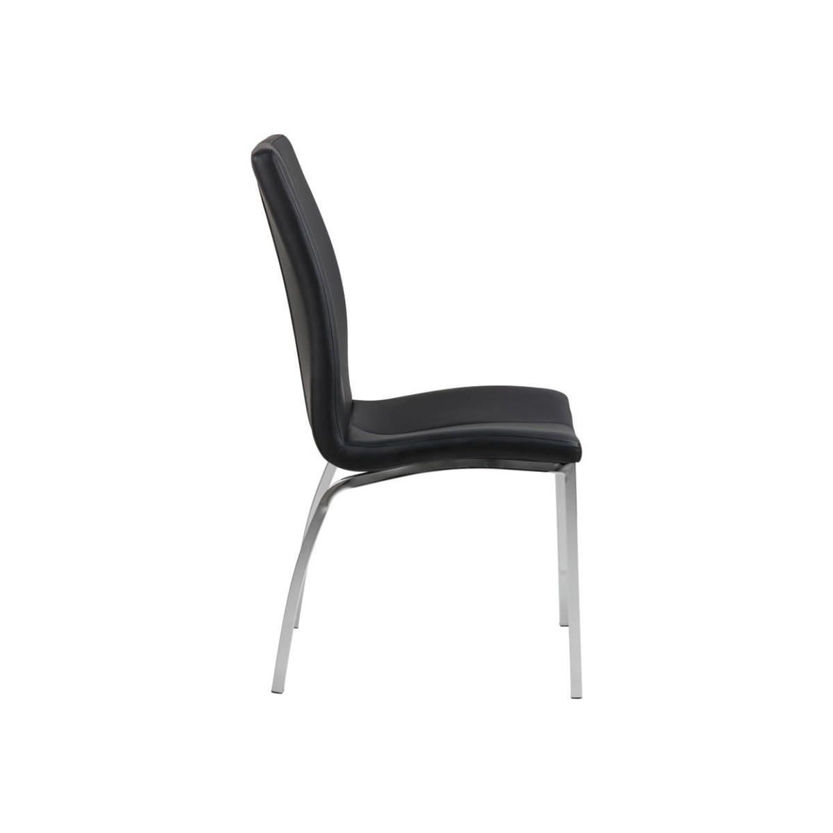 STUHL 4er-Set schwarz Kunstleder und Chrom Gestell - Schwarz, Holzwerkstoff (44/95/57cm) - ebuy24