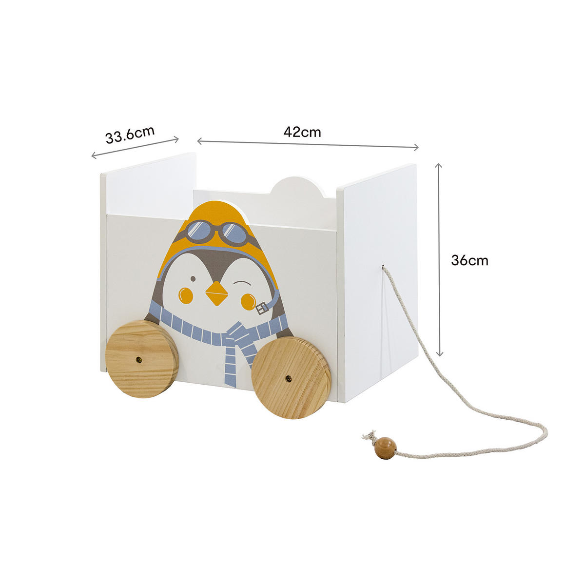 KINDER-AUFBEWAHRUNGSTRUHE Weiß 42/33,5/36 - Weiß, Holz (42/36/34cm) - Mobili Rebecca