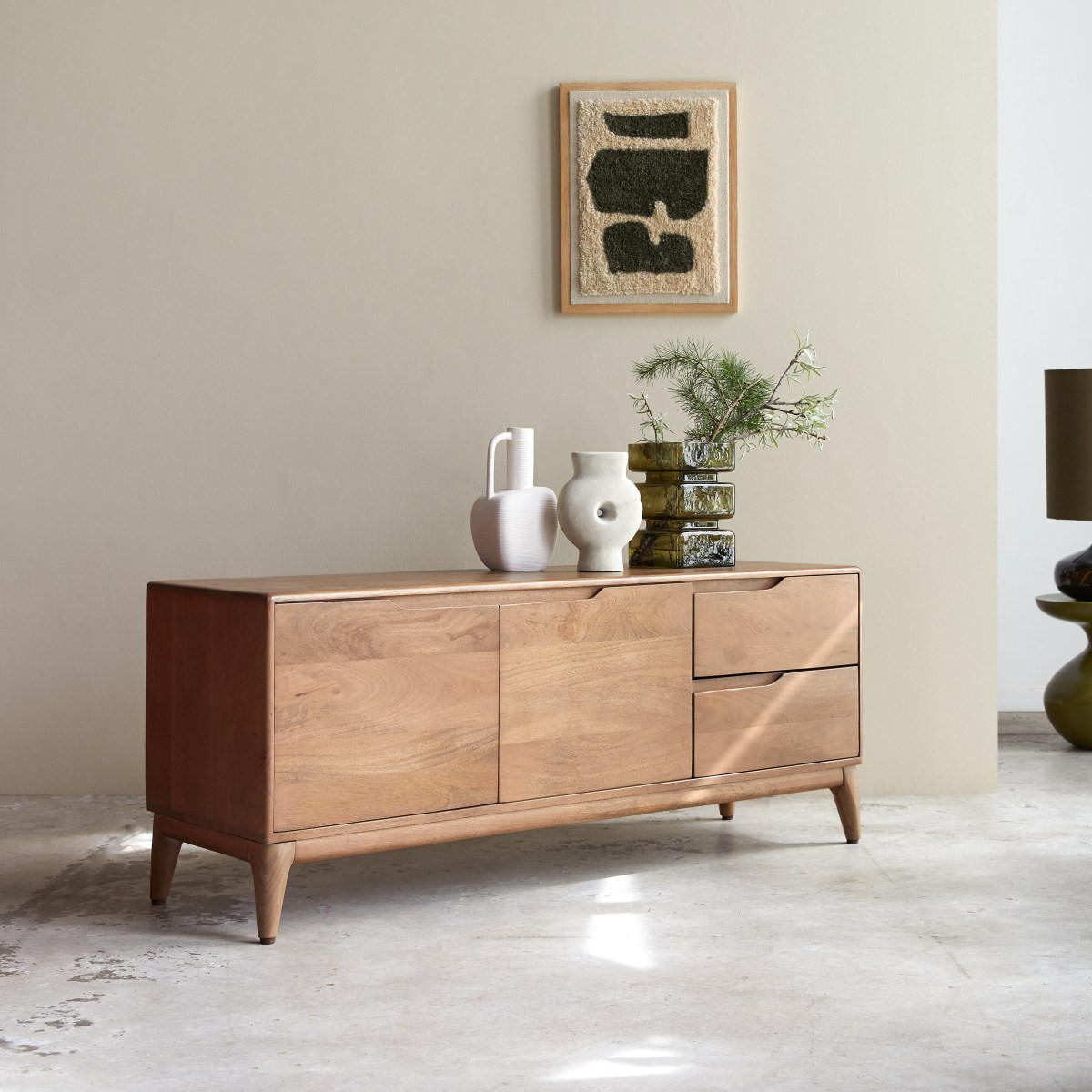 TV-SCHRANK Gabrielle Dunkelbraun aus Mango - Dunkelbraun, Holz (140/56/40cm) - Tikamoon