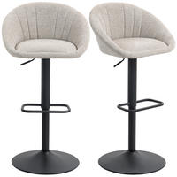 BARHOCKER 2er-Set DE-14815 höhenverstellbar & schwenkbar mit Armlehnen Beige - Beige, Metall (46/103/53.5cm) - ComfortXL