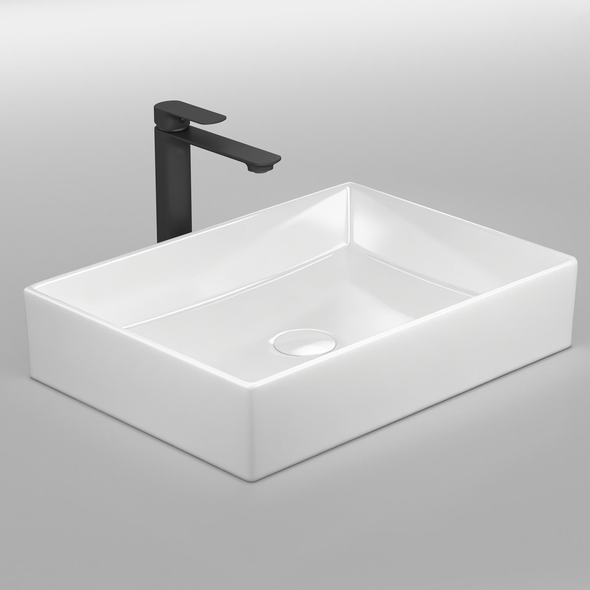 WASCHBECKEN Keramik Weiß 51 / 37 / 11 cm - Weiß, Keramik (37/11/51cm) - EMKE