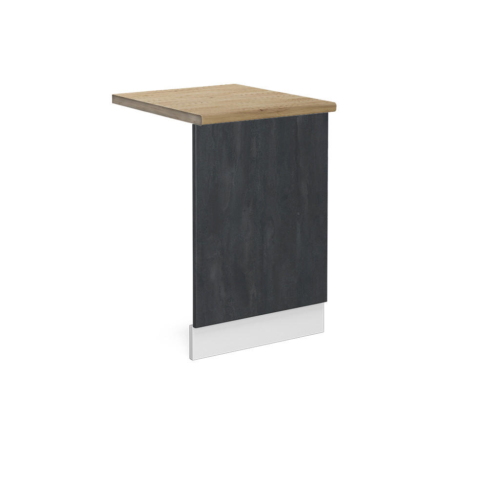 FRONTBLENDE R-Line Schwarz Beton 45 cm AP Eiche - Schwarz/Weiß, Holzwerkstoff (45/57.2/1.6cm) - Vicco