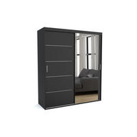 KLEIDERSCHRANK MAT A Schwarz 120x60x205 cm - Schwarz, Holzwerkstoff (120/205/60cm) - FURNLUX