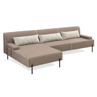 GARTENSOFA BORNEO S Wetterfest 300x170x86 cm, Links, Solide Konstruktion, HR-Schaumfüllung, Wetterfeste Bezugstoff, Beige - Beige, Holz/Metall (300/86/170cm) - Trada