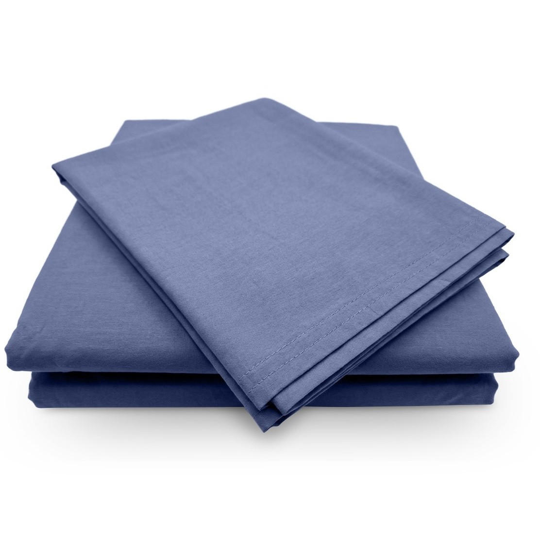 BETTWÄSCHE Stone Washed blau 155/220 cm 100% Baumwolle Used-Effekt mit Stehsaum - Blau, Textil (155/220cm) - wometo