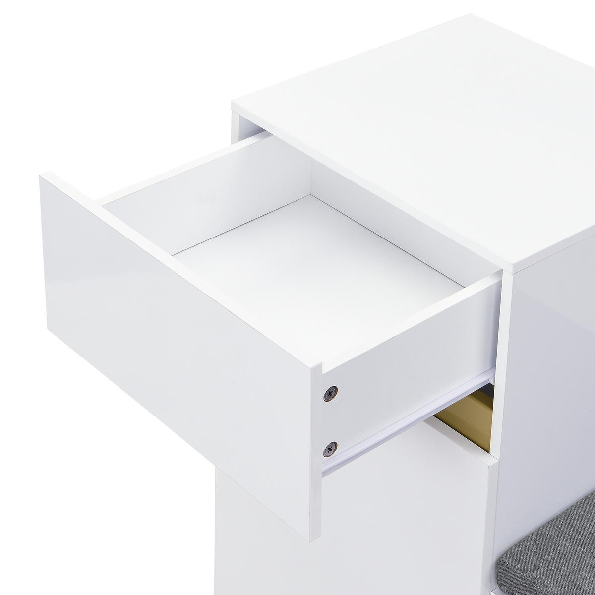 SCHUHSCHRANK in Weiß Schuhkommode mit großem Fassungsvermögen, mehrstöckigem Stauraum und Schubladen , B120/T35/H85cm - Goldfarben/Weiß, Holz/Holzwerkstoff (120/80/35cm) - STILVORA