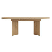 ESSTISCH ausziehbarer eiche-optik 120 bis 160 cm, oval mit abgerundeten ecken - Eichefarben, Holzwerkstoff (80/160/75.5cm) - Urban Meuble