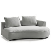 OTTOMANE - modular - Schwarz/Hellblau, Kunststoff/Textil (196/82/146cm) - home24