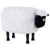 TIERHOCKER Sheep 35/55/40 cm - Weiß, Kunststoff/Textil (55/40/35cm) - Beliani