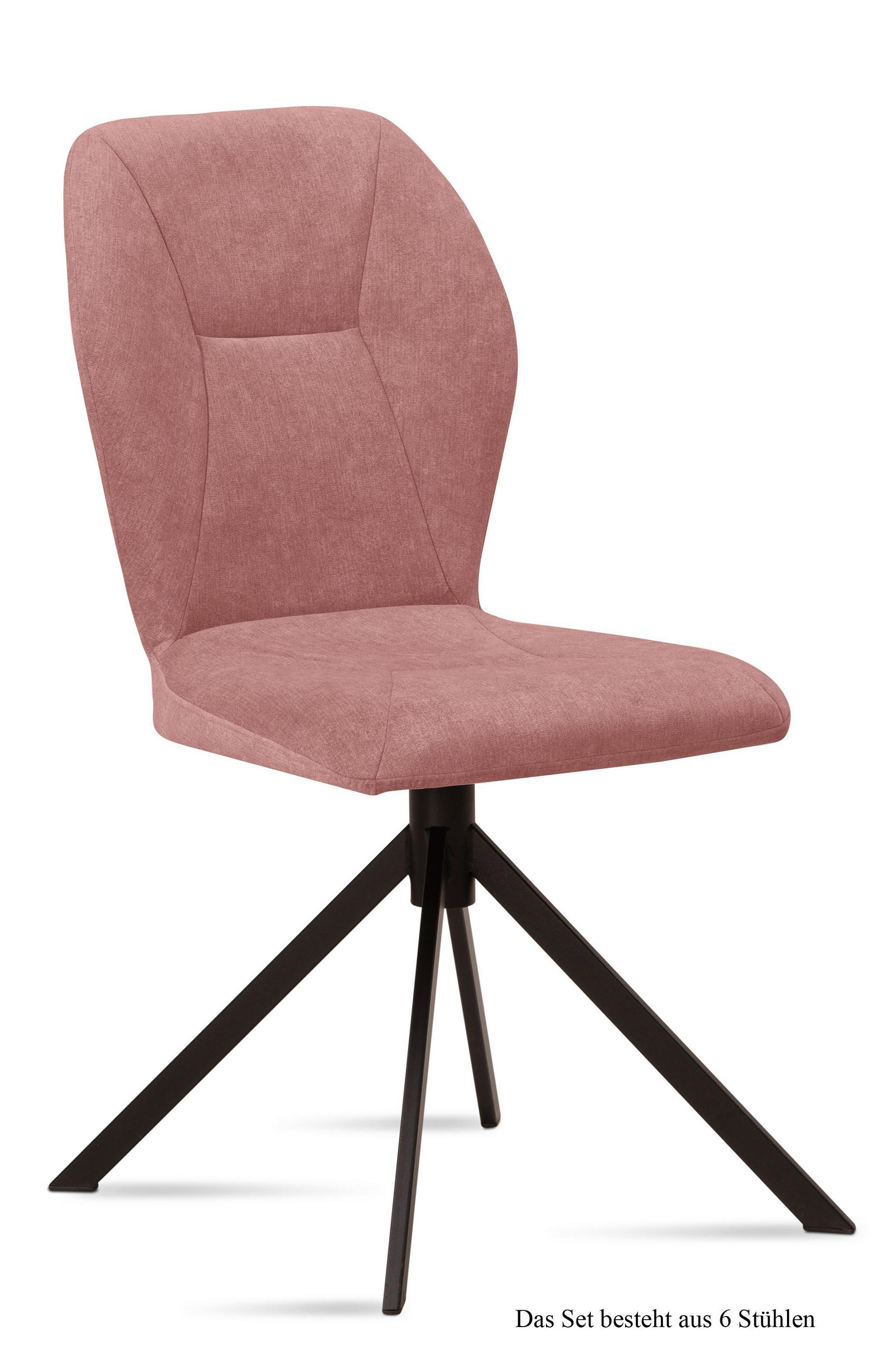 ESSZIMMERSTUHL (6er-Set) Dusca 51x92x60 Schwarz/Rosewood - Dunkelrosa/Schwarz, Kunststoff (60/92/51cm) - 58aufmkessel