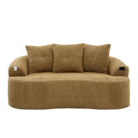 SOFA 2-Sitzer Chenille 164 x 92 x 60 cm Senfgelb - Gelb, Holzwerkstoff (164/60/92cm) - Meubliv