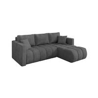 ROHOVÁ SEDAČKA s funkcí spaní, otoman vpravo GARD-L 226x146x85 tmavě šedá manšestr - černá/tmavě šedá, kompozitní dřevo/textil (226/146cm) - ALTDECOR