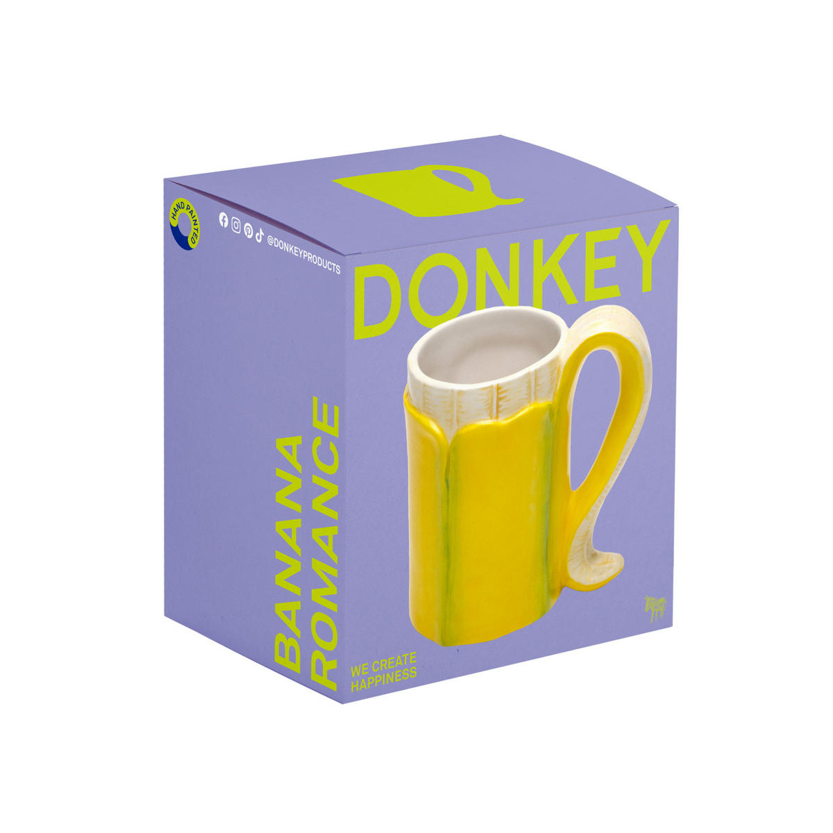 KAFFEETASSE Banana Romance, Dolomit, Gelb, 11 cm - Gelb, Keramik (0.37L) - Donkey Products