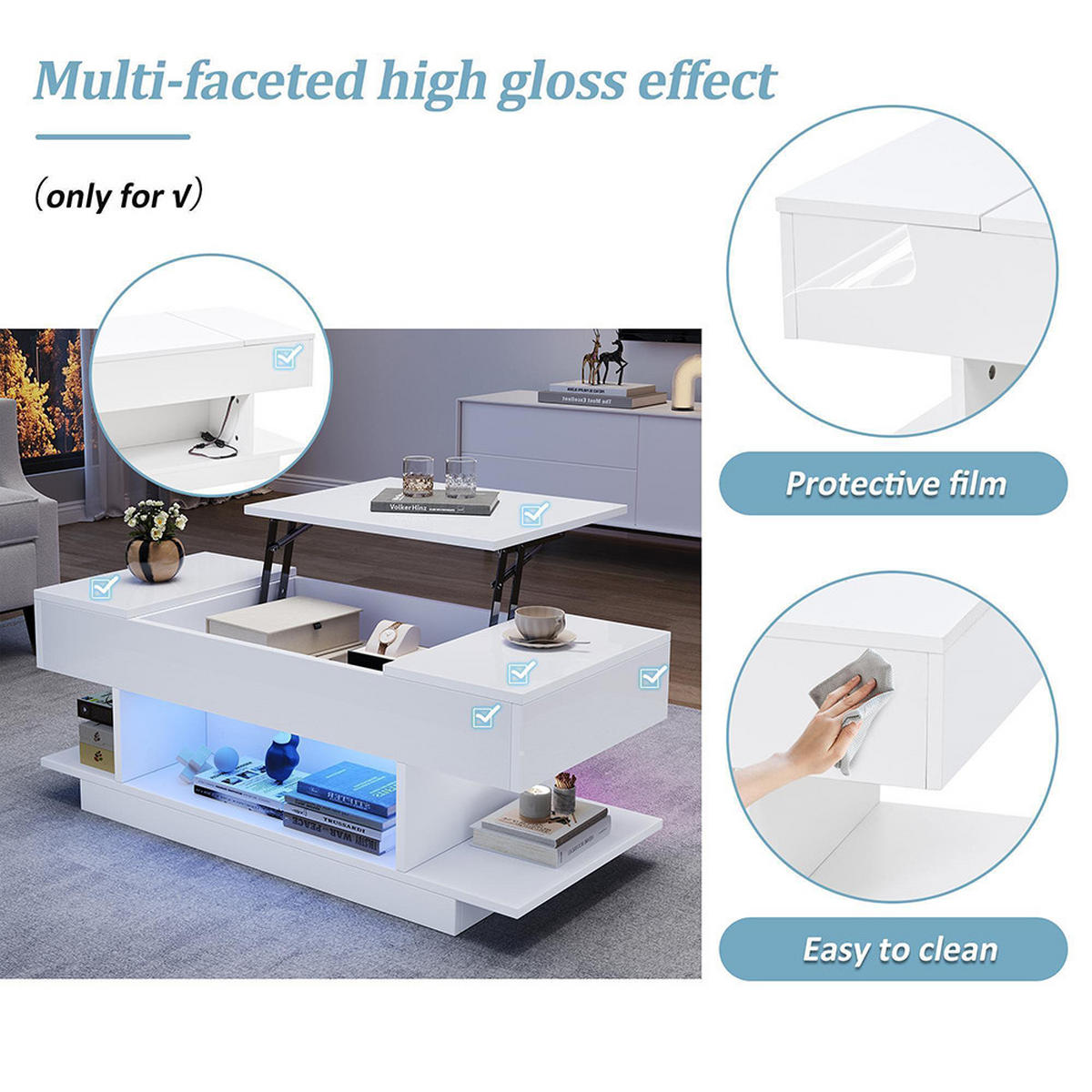 STOLIĆ ZA SPAVACU SOBU 98x46x40cm s podiznom pločom stola, bijela - bijela, drvni materijal (98/45/40cm) - KOMHTOM