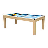MULTIFUNKTIONSTISCH Billard & Tischtennis - 213 x 112 x 81,5 cm - Blau - BALTHAZAR - Blau, Holz (213.4/111.8cm) - Vente-Unique