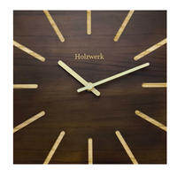 WANDUHR Holz Designer eckige HERZBERG Loft Wand Uhr, braun - Dunkelbraun, Holz/Metall (25/25/2cm) - Holzwerk
