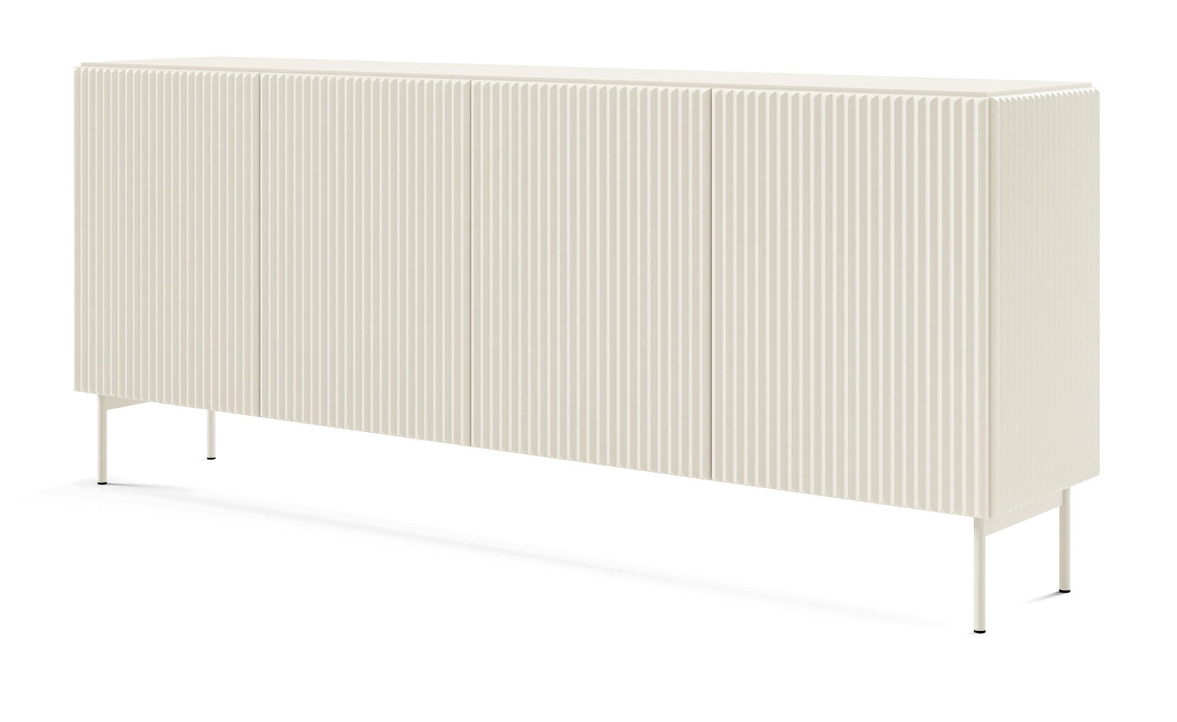 KOMMODE Breite Galiano mit 4 Türen, 195 cm, Kaschmir - Kaschmir/Beige, Holz/Metall (195/81/40cm) - Emporius