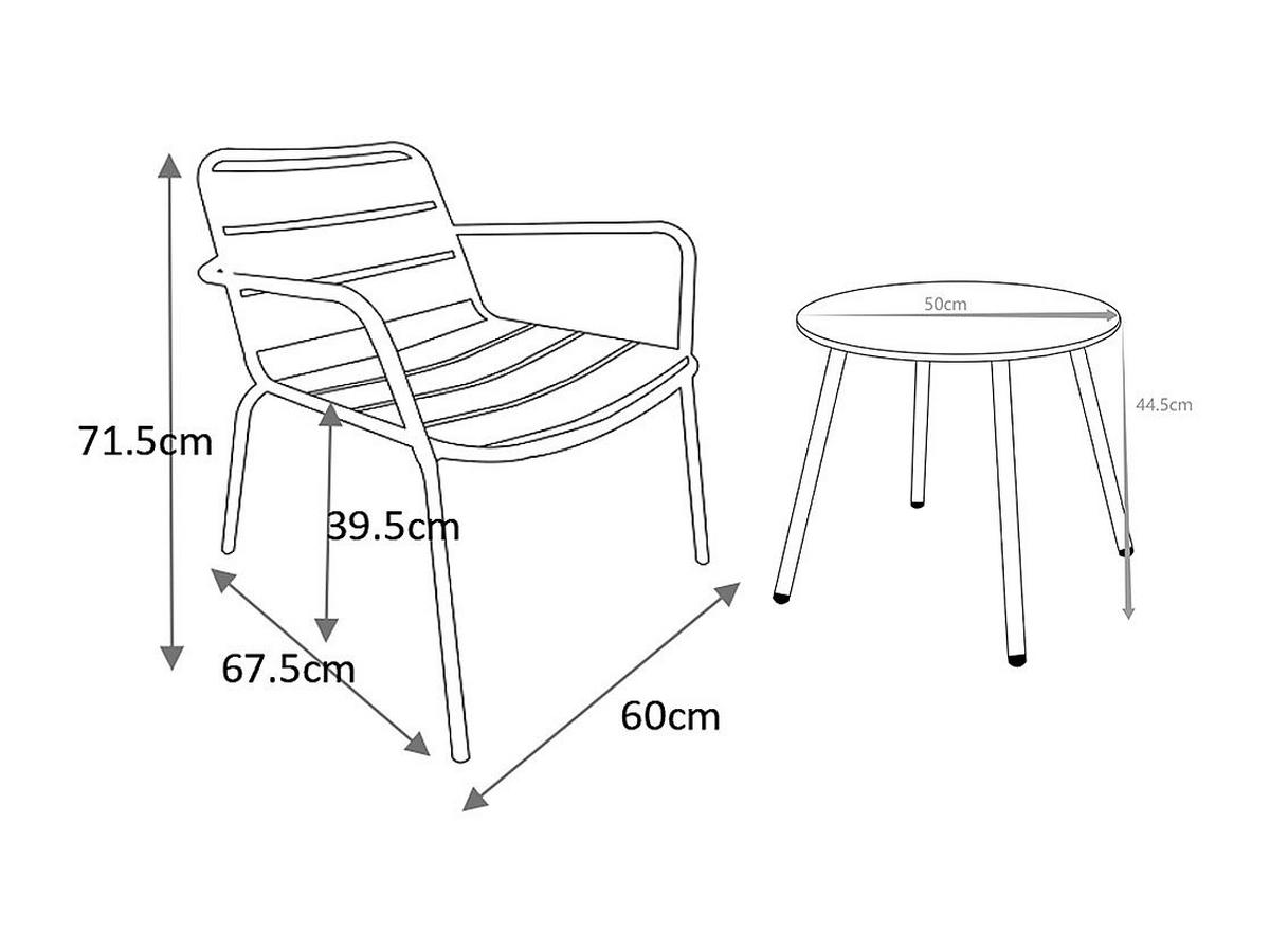 GARTENSITZGRUPPE im Set - 2 -Sitzer - Stahl - anthrazitgrau - MIRMANDE - Anthrazit, Metall - Vente-Unique