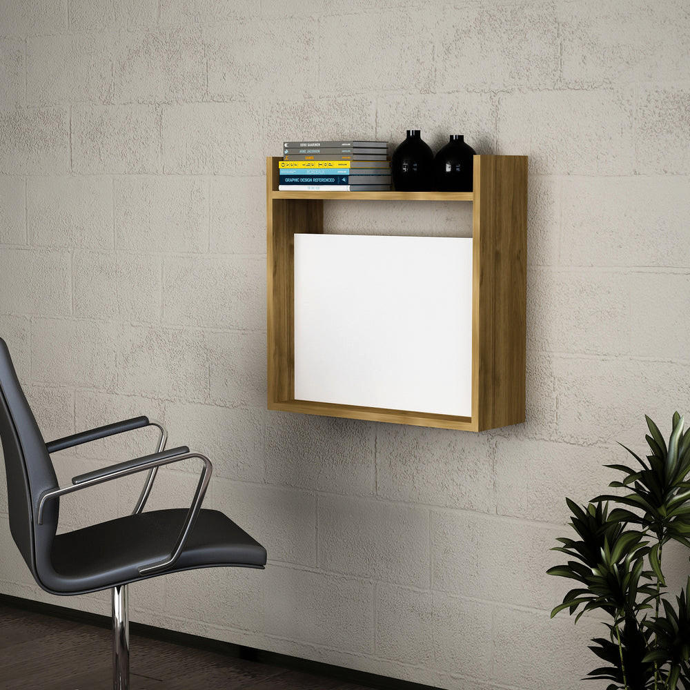 SCHREIBTISCH Laptop Weiß Walnuss - Walnussfarben/Weiß, Holzwerkstoff (20/60/60cm) - moebel17