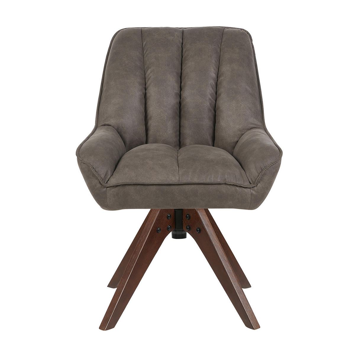 DREHSTUHL Mika-Lio 2er-Set - Taupe/Nussbaumfarben, Eichenholz/Holz (60/88/68cm) - DUBI Möbel