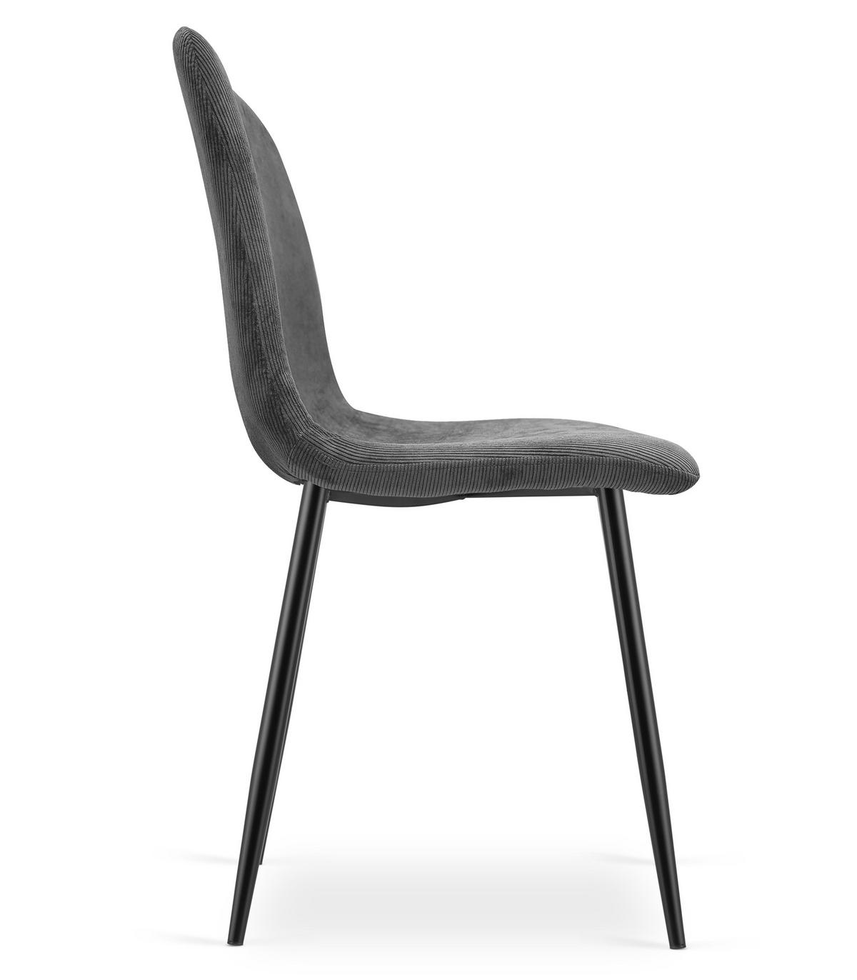 ESSZIMMERSTUHL RIFT grauer Sitz, schwarze Beine - Schwarz/Grau, Textil (46/87/55cm) - Valora