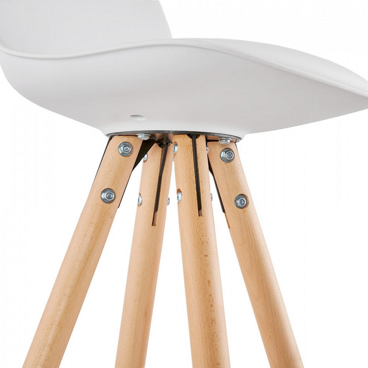 BARHOCKER Weiß 42x85x42cm - Buchefarben/Weiß, Holz/Kunststoff (42/85/42cm) - AlterEgo