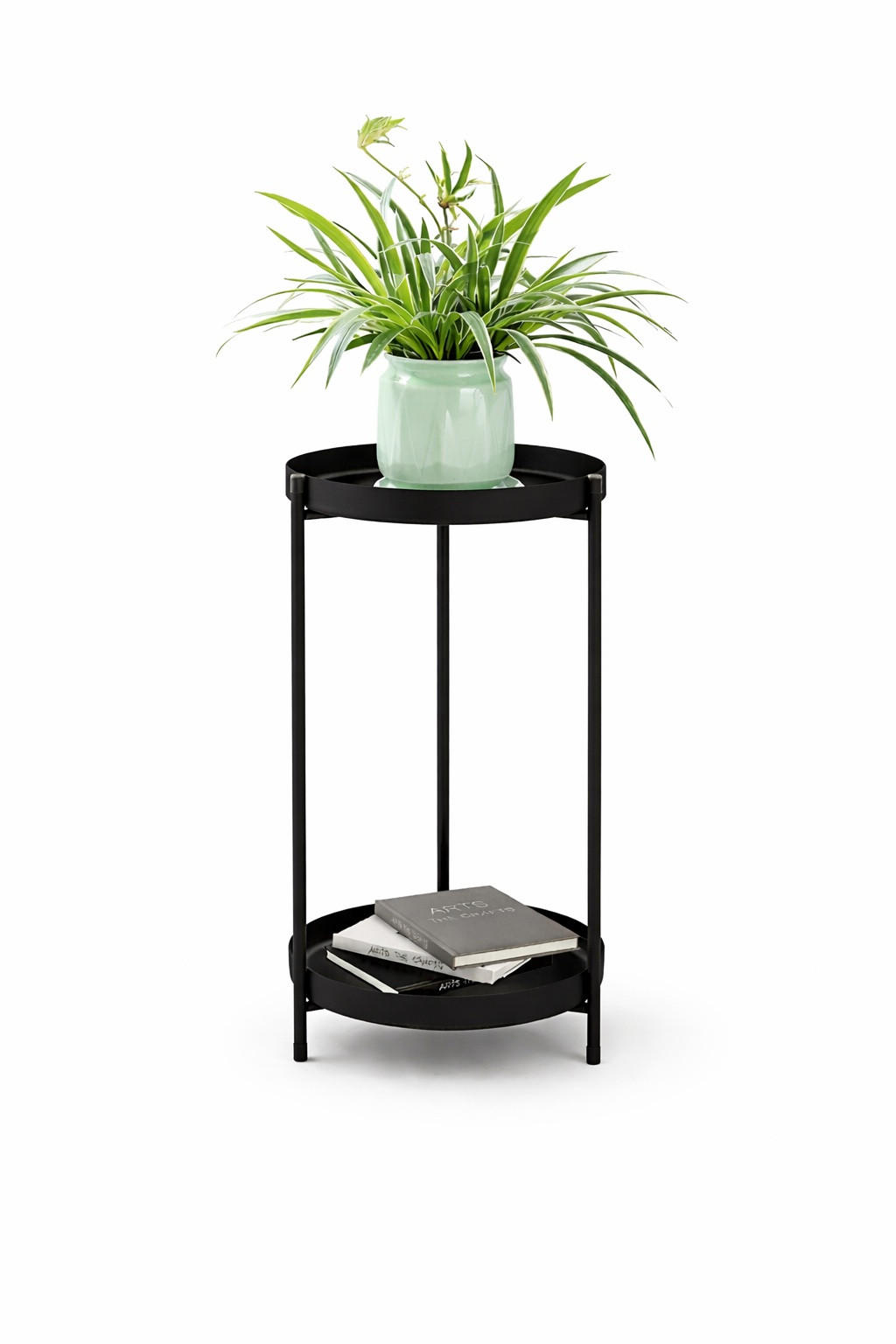 BLUMENSTÄNDER 2 Etagen Metall Schwarz 25/52 cm - Schwarz, Metall (25/52/25cm) - DanDiBo