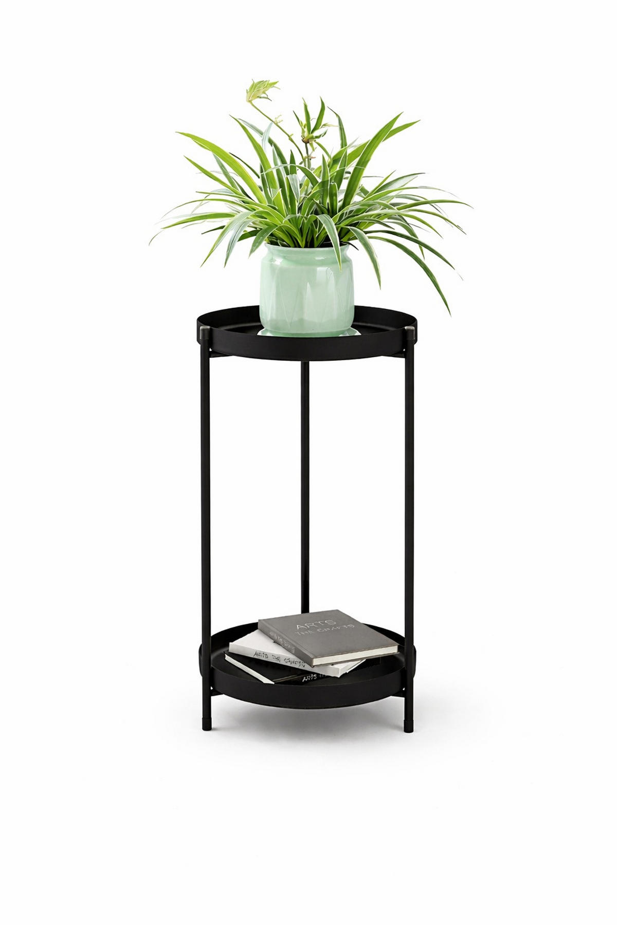 BLUMENSTÄNDER 2 Etagen Metall Schwarz 25/52 cm - Schwarz, Metall (25/52/25cm) - DanDiBo