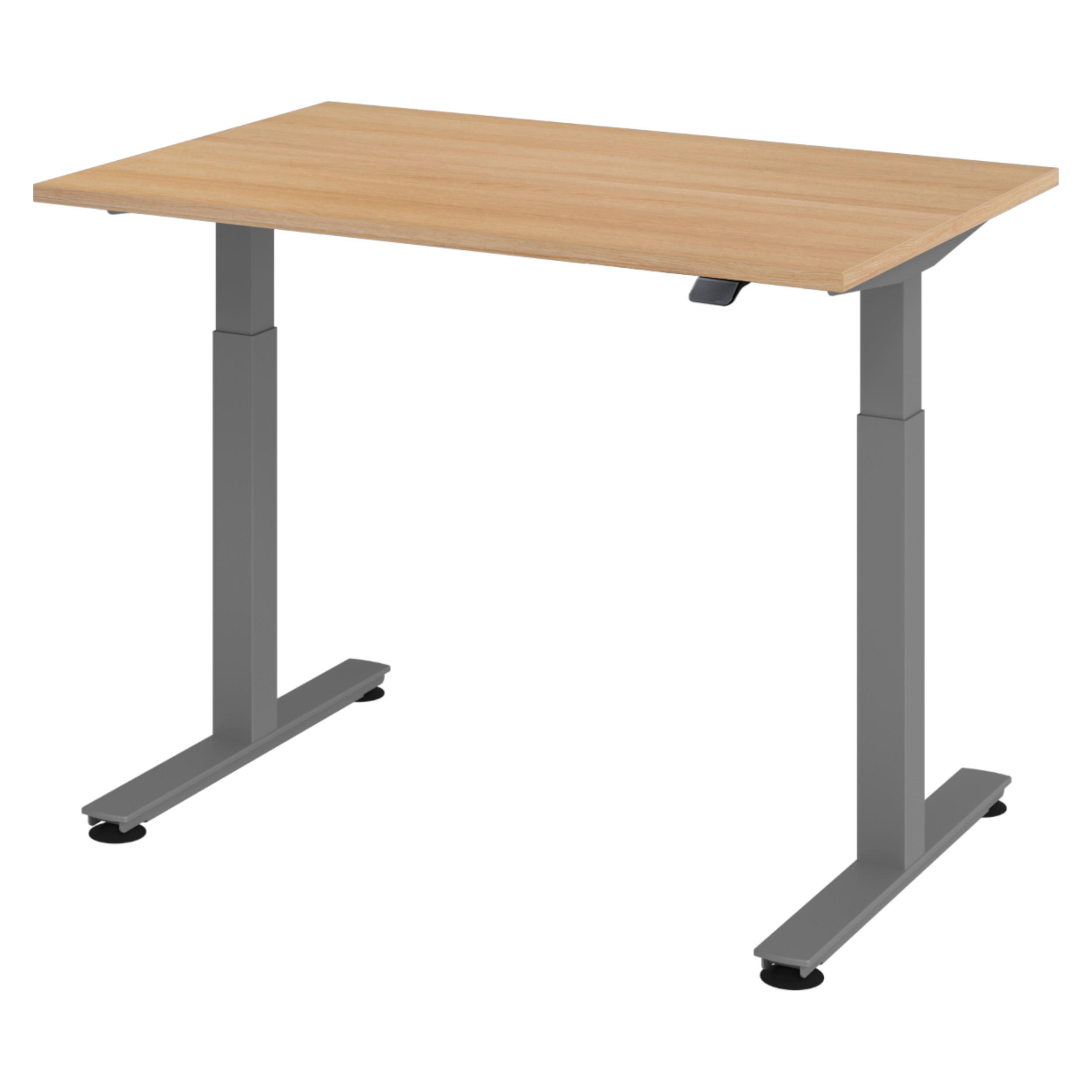 SCHREIBTISCH elektrisch XMST 80/120/74 cm in Eichefarben/Graphitfarben - Eichefarben/Graphitfarben, Holzwerkstoff (80/120/74cm) - bümö