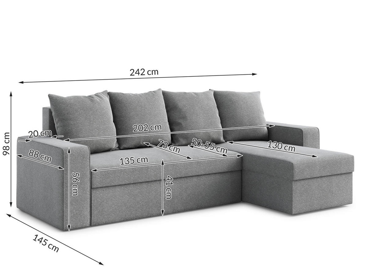 ECKSOFA L Form Climpy Hellbraun 242/145/98 cm – mit Schlaffunktion und Bettkasten - Hellbraun/Hellgrau, Kunststoff/Textil (242/145cm) - AX Living