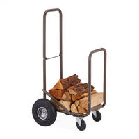 KAMINHOLZWAGEN - Braun, Kunststoff/Metall (52/108/56cm) - Relaxdays