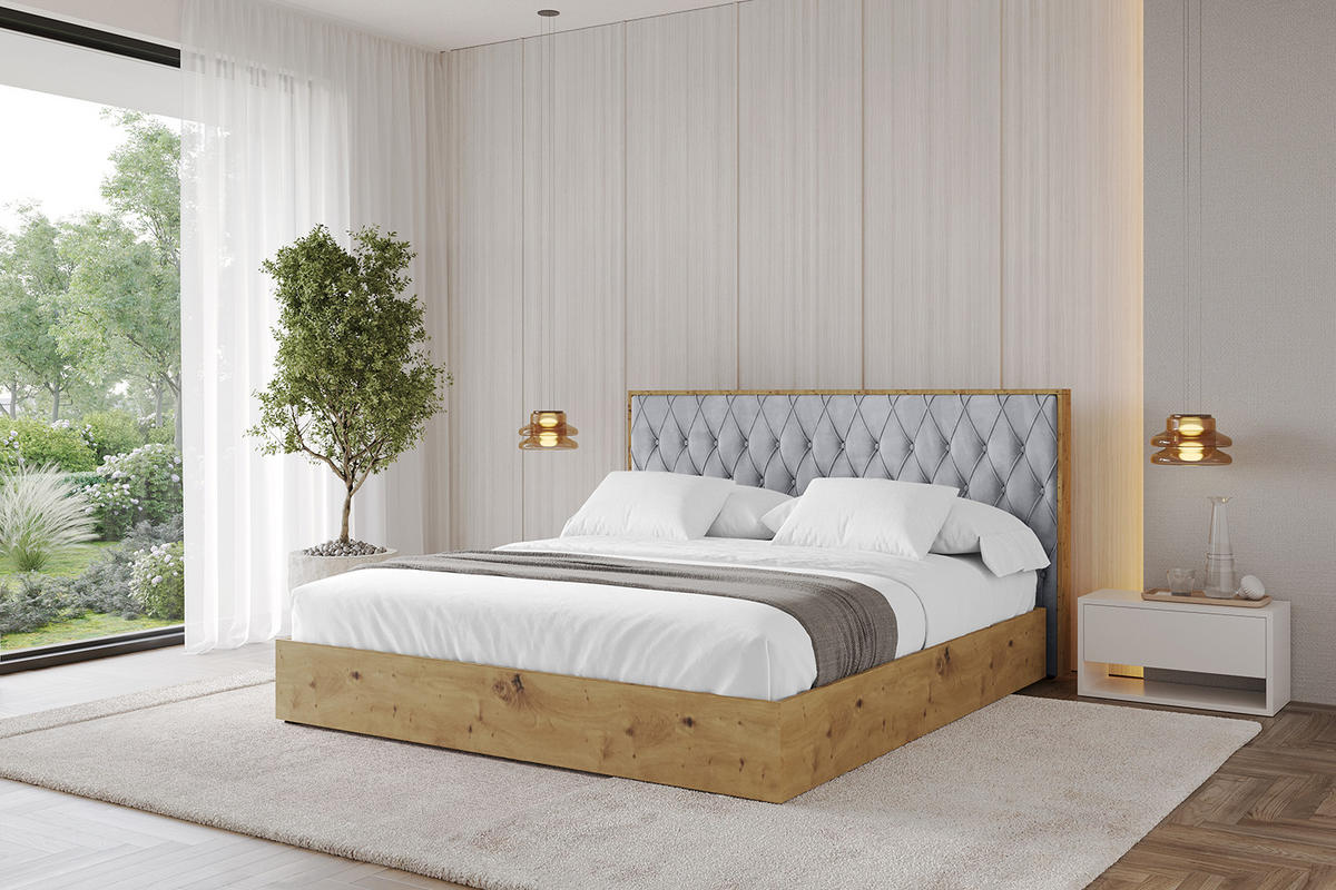 POLSTERBETT mit Bettkasten und Lattenrost, Bett mit Matratze H3/H4 - ENZO5 120x200 Hellgrau - Hellgrau, Holzwerkstoff/Textil (120/200cm) - ALTDECOR
