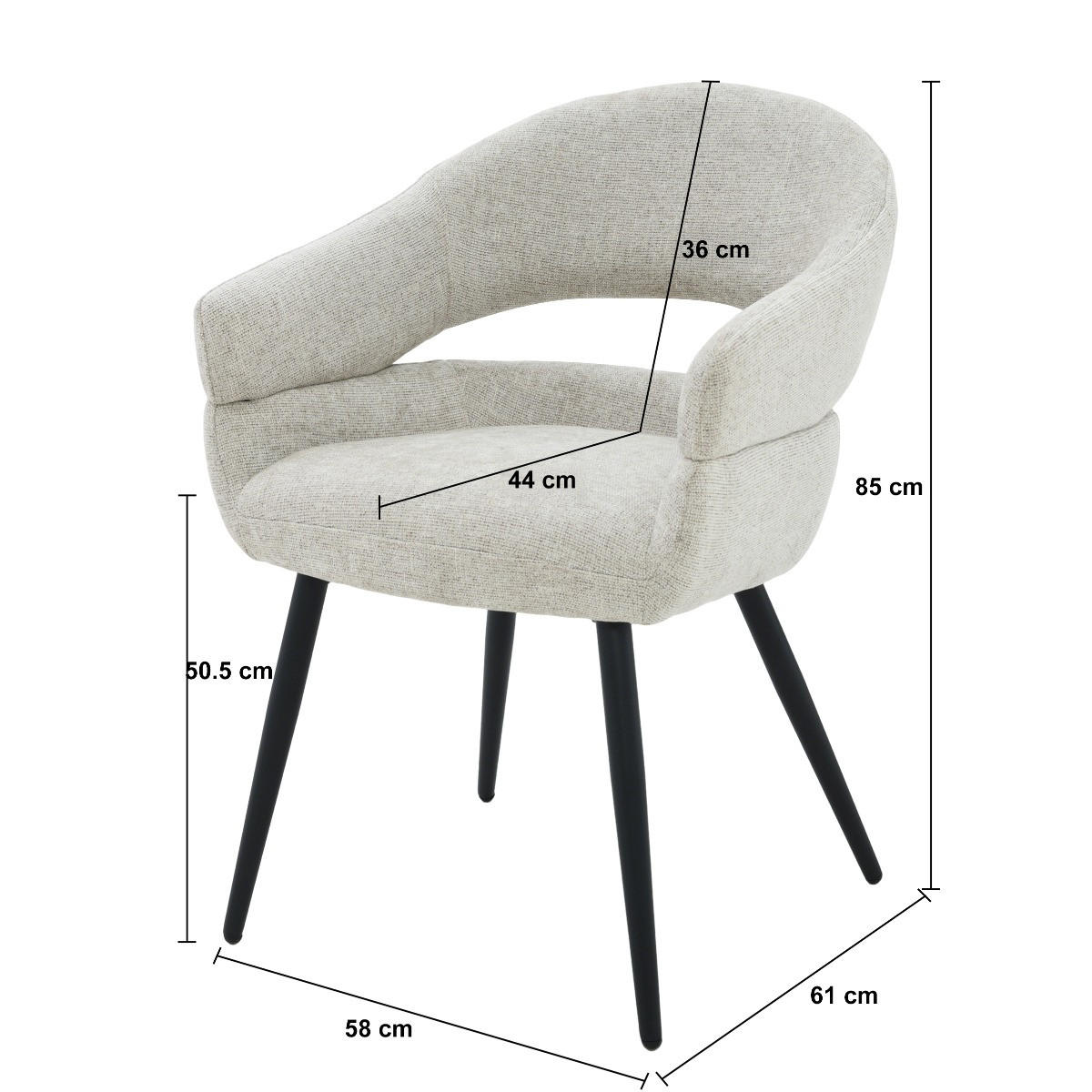 ESSZIMMERSTÜHLE Megan Beige 62/58/85 cm - Beige, Textil (58/85/62cm) - Livingfurn