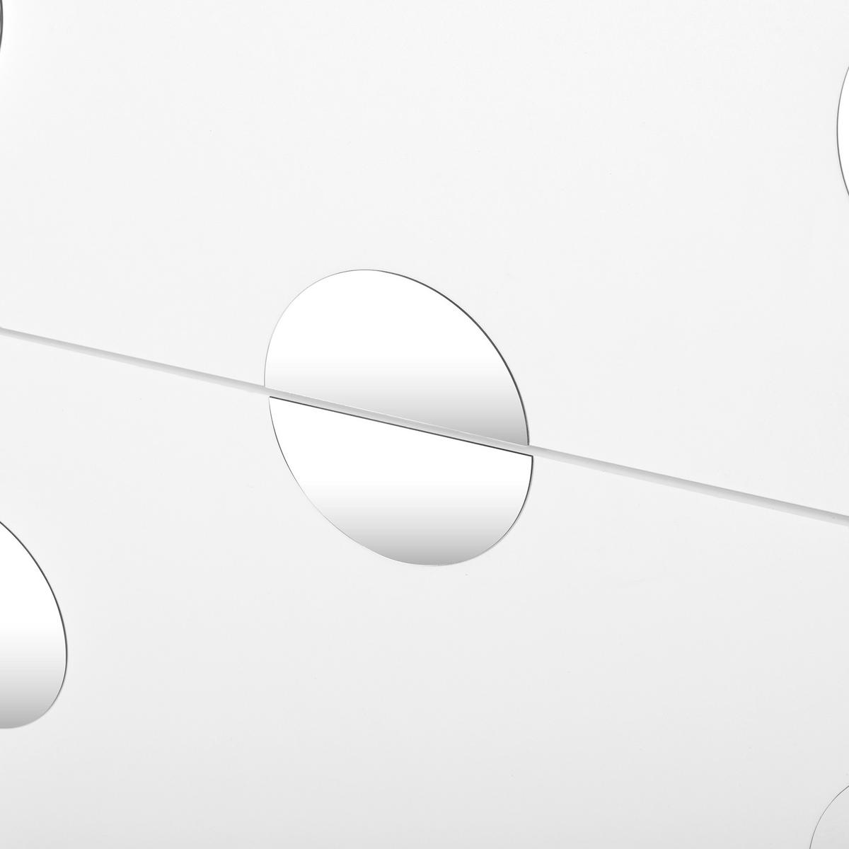 SCHUHSCHRANK aus MDF 63x24x120cm in Weiß mit rundem Spiegel - Weiß, Holzwerkstoff (63/120/24cm) - Modfu