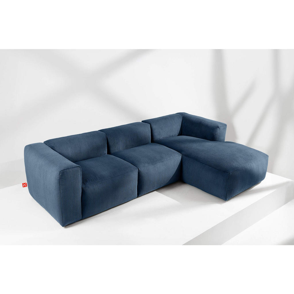 Thumbnail - Konsimo® Eckmodulsofa-Rechts, Blau, Grün, Textil, einzeln stellbar,Freiform, 297x180 cm, Wohnzimmer, Sofas & Couches, Wo...