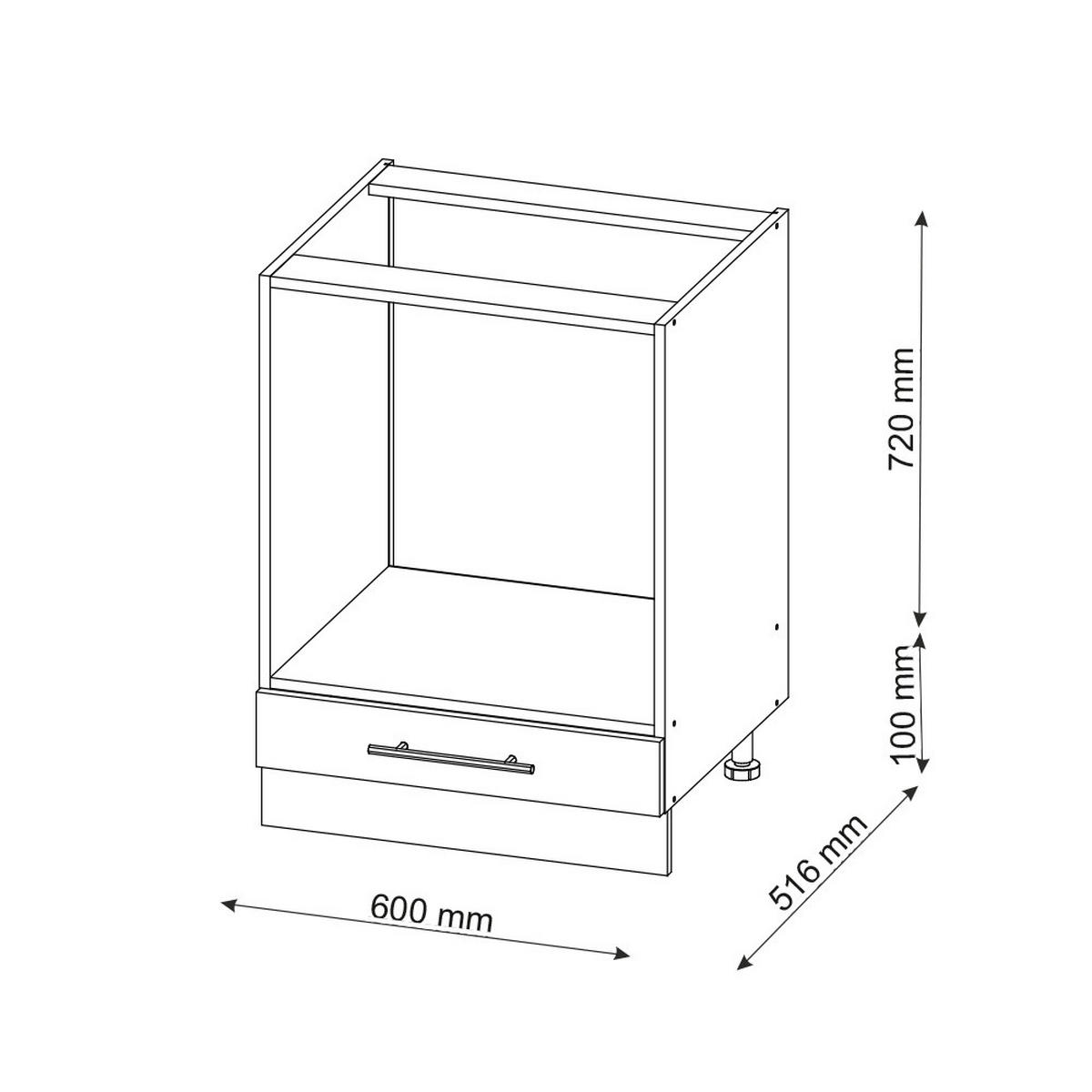 HERDUMBAUSCHRANK Fame-Line Anthrazit-Gold 60 cm, AP Anthrazit - Anthrazit/Eiche Wotan, Holzwerkstoff (60/82/60cm) - Vicco