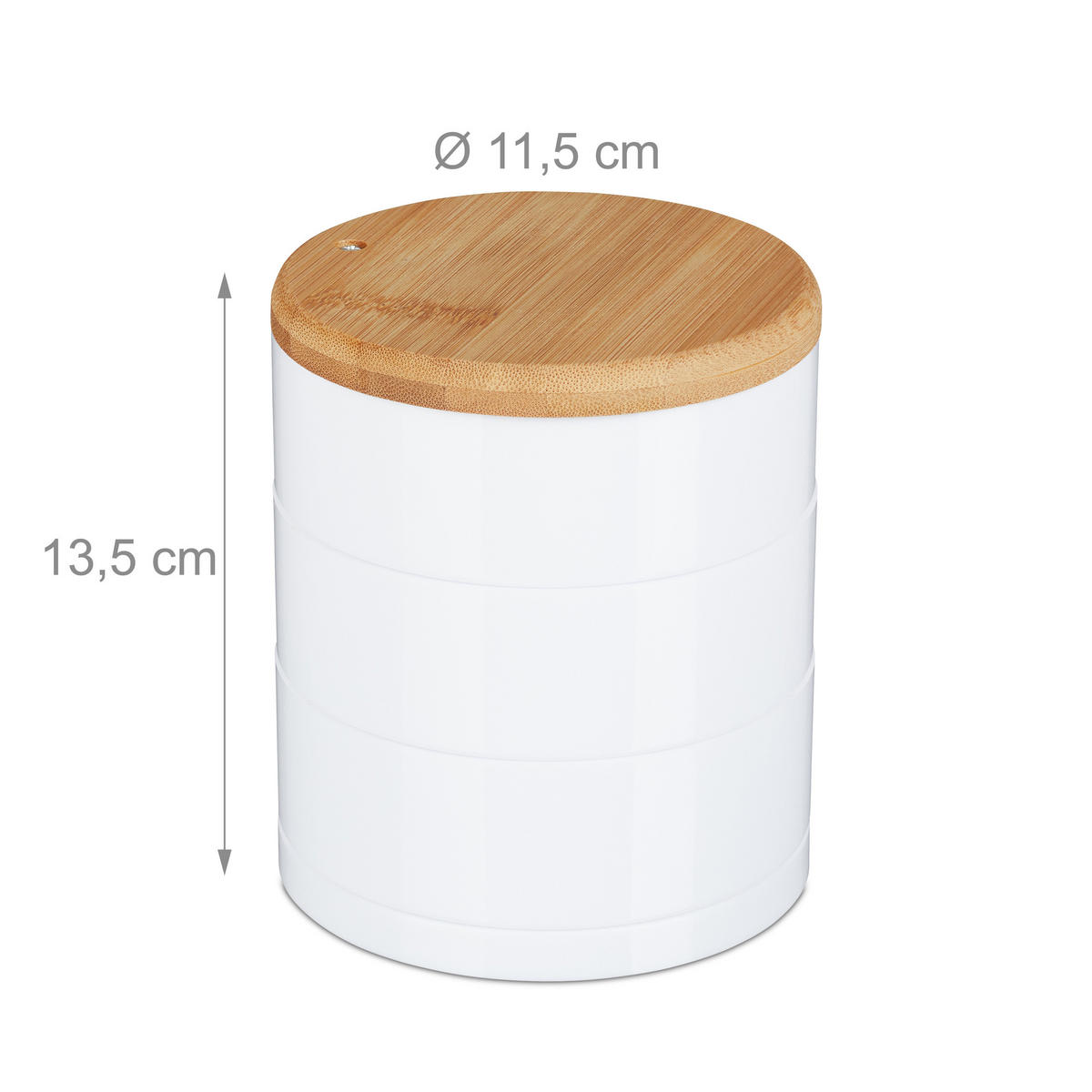 MAKEUP Organizer - Weiß, Holz/Kunststoff (11.5/13.5/11.5cm) - Relaxdays