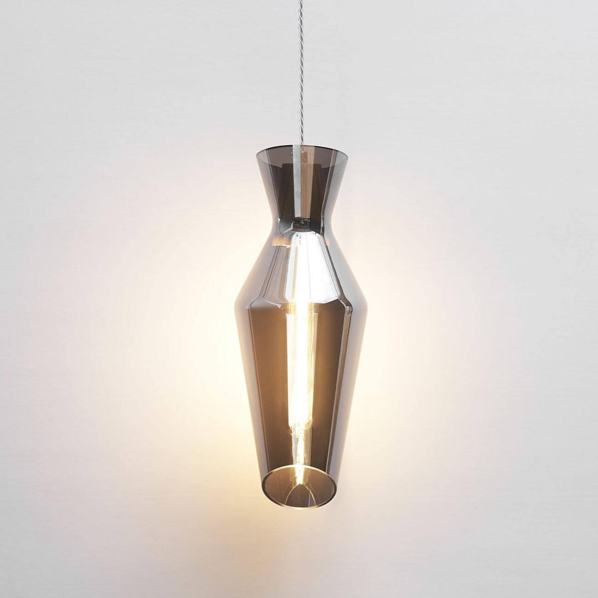 HÄNGELEUCHTE Pozzino, Rauchgrau, 40cm - Grau, Glas (40/14/40cm) - KOSILUM